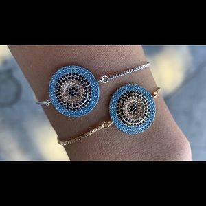 Gold Evil Eye Pull String Bracelet